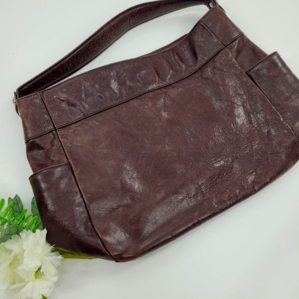 Hobo brown leather shoulder bag